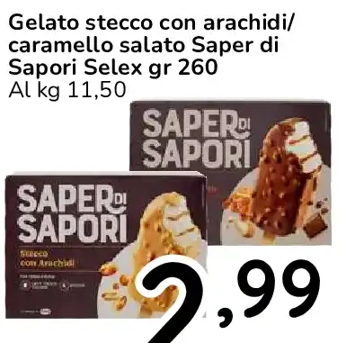 Gelato stecco con arachidi/caramello salato Saper di Sapori Selex