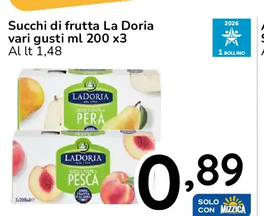 Succhi di frutta La Doria vari gusti