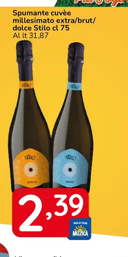 Spumante cuvée millesimato extra/brut/dolce Stilo