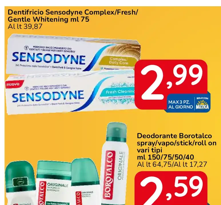 Dentifricio Sensodyne Complex/Fresh/Gentle Whitening