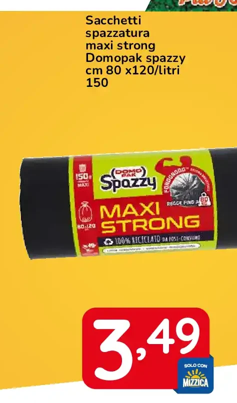Sacchetti spazzatura maxi strong Domopak Spazzy