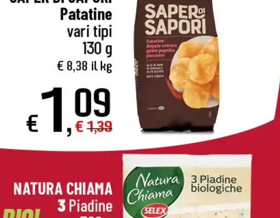Patatine vari tipi