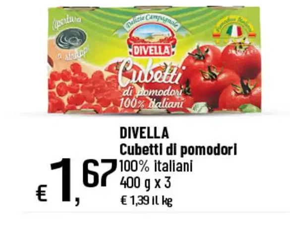 Cubetti di pomodori 100% italiani