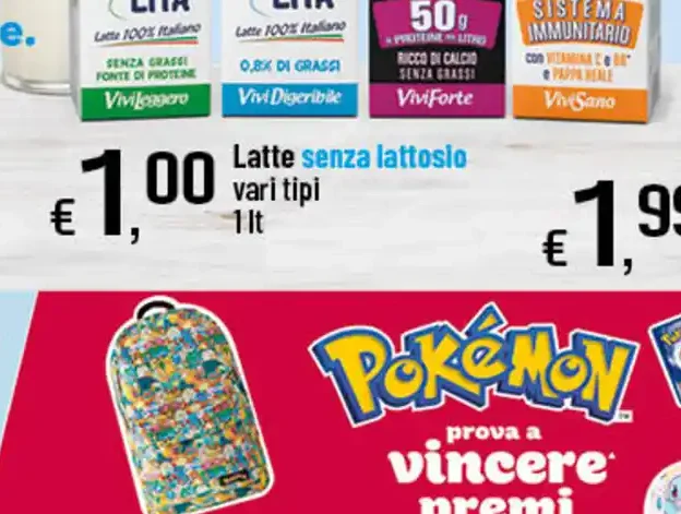 Latte senza lattosio vari tipi