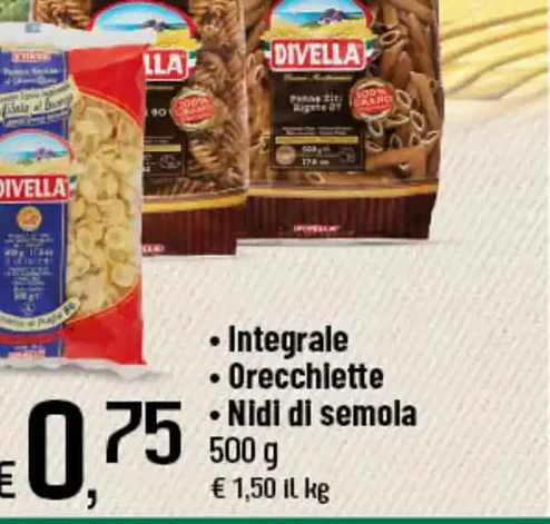 Pasta integrale, orecchiette, nidi di semola
