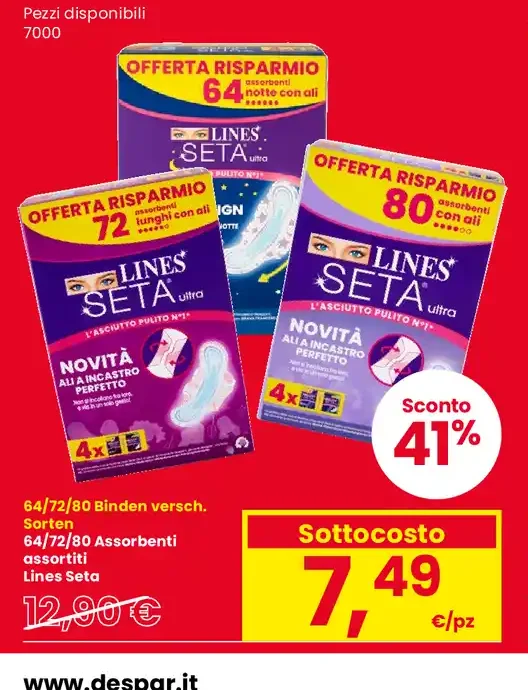 Assorbenti Lines Seta