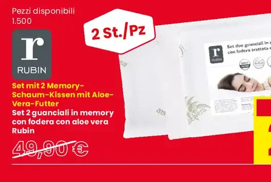 Set guanciali in memory foam