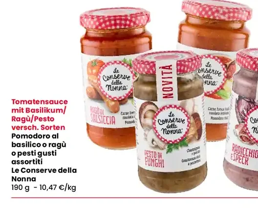 Sugo e pesto assortiti