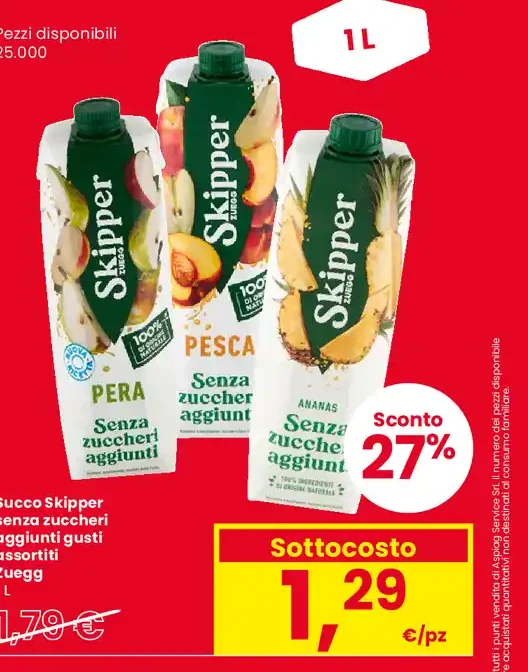 Succo senza zuccheri aggiunti assortiti