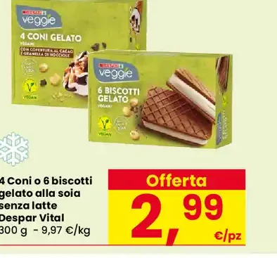 Coni o biscotti gelato alla soia senza latte