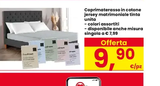 Coprimaterasso in cotone jersey matrimoniale