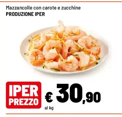 Mazzancolle con carote e zucchine