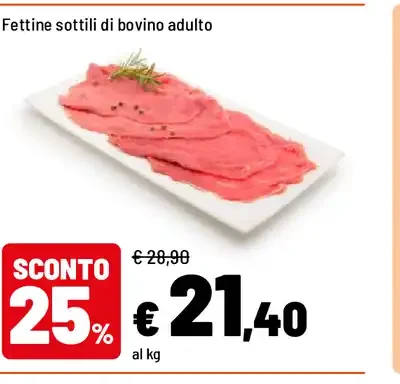Fettine sottili di bovino adulto