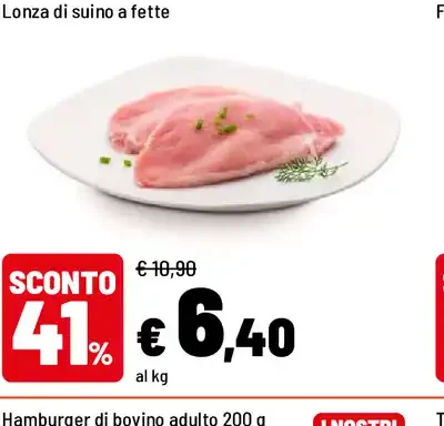 Lonza di suino a fette