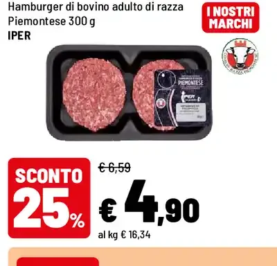 Hamburger di bovino adulto