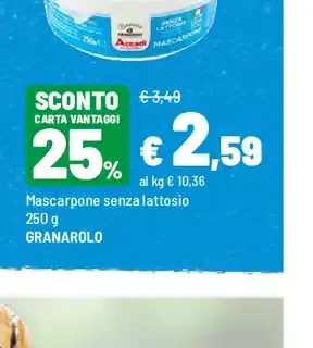 Mascarpone senza lattosio