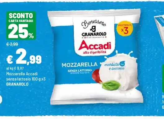 Mozzarella senza lattosio