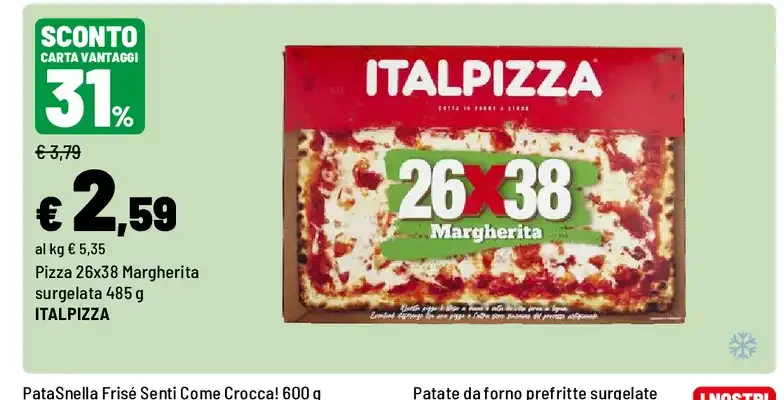 Pizza 26x38 Margherita surgelata