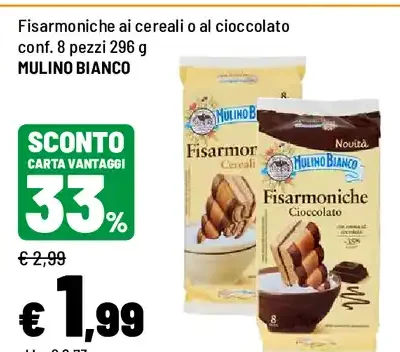 Fisarmoniche ai cereali o al cioccolato