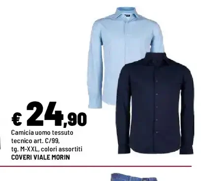 Camicia uomo tessuto tecnico
