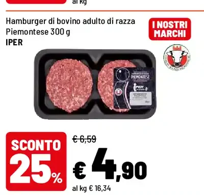 Hamburger di bovino adulto