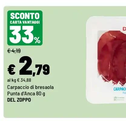 Carpaccio di bresaola Punta d’Anca