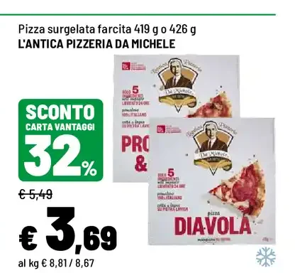 Pizza surgelata farcita