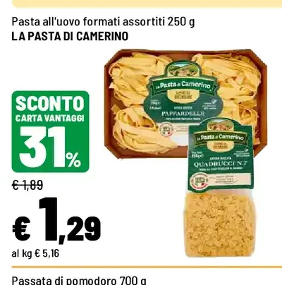 Pasta all'uovo formati assortiti