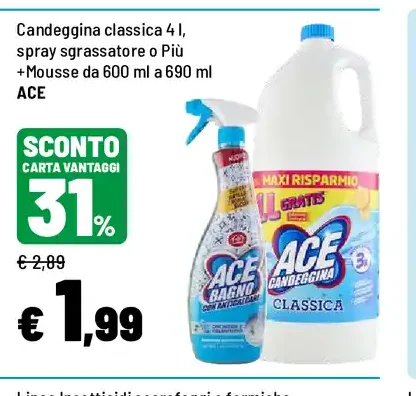 Candeggina e spray sgrassatore assortiti