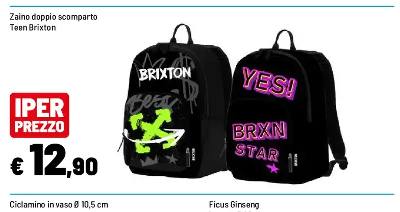 Zaino doppio scomparto Teen Brixton