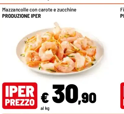 Mazzancolle con carote e zucchine