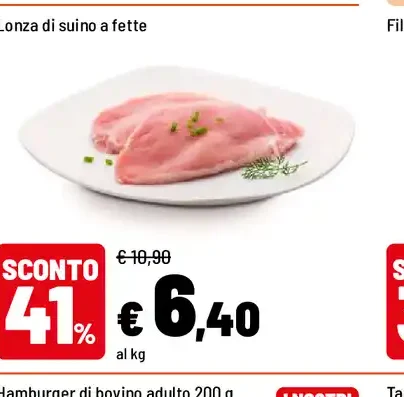 Lonza di suino a fette