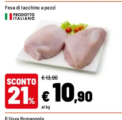 Fesa di tacchino a pezzi