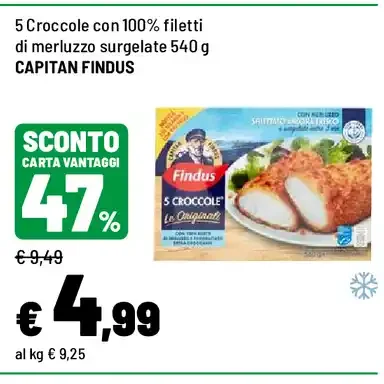 5 croccole con filetti di merluzzo surgelate