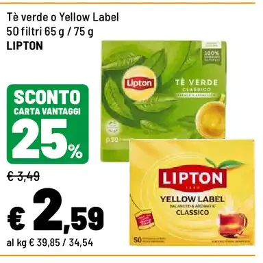 Tè verde o Yellow Label