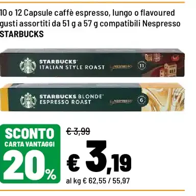 Capsule caffè espresso, lungo o flavoured