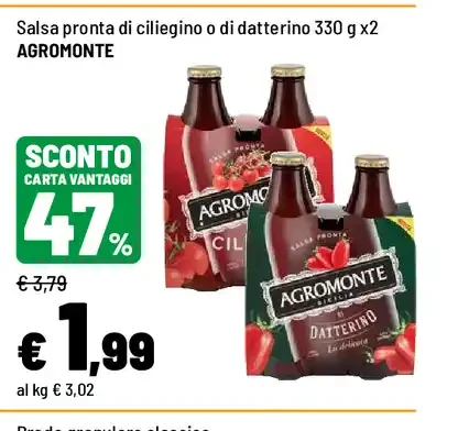 Salsa pronta di ciliegino o datterino