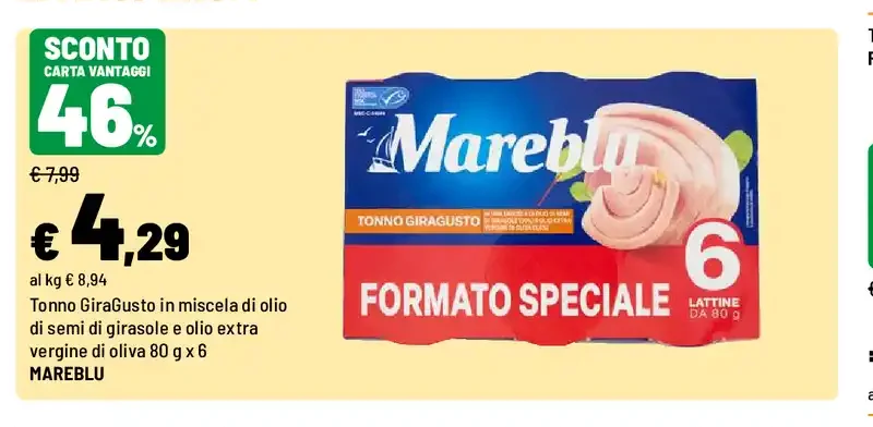 Tonno giragusto in miscela di olio
