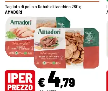 Tagliata di pollo o kebab di tacchino