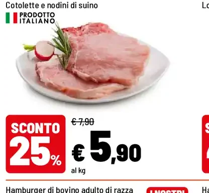 Cotolette e nodini di suino