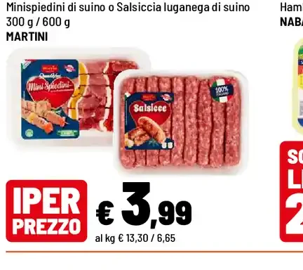 Minispiedini di suino o salsiccia luganega