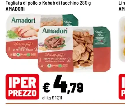 Tagliata di pollo o kebab di tacchino