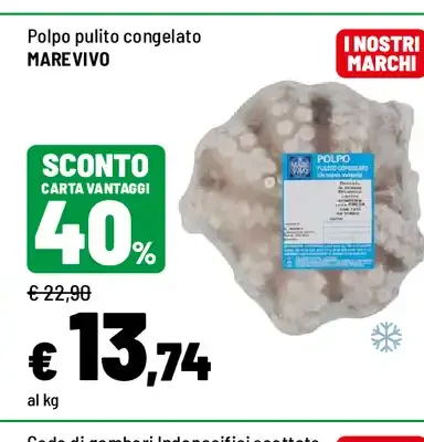 Polpo pulito congelato