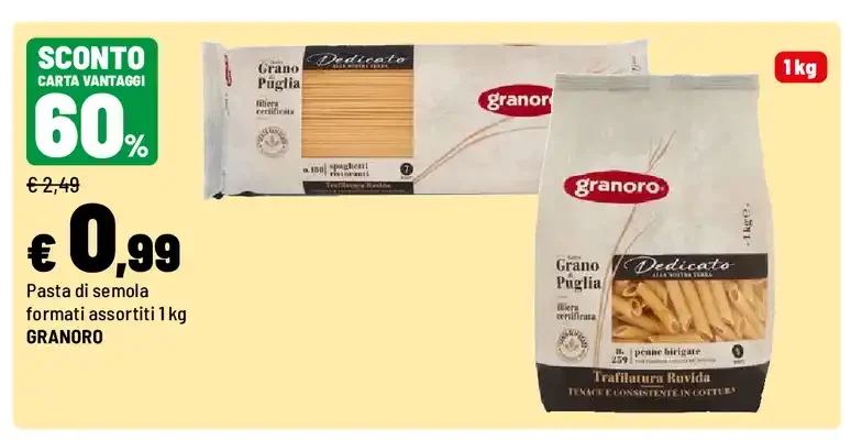 Pasta di semola formati assortiti