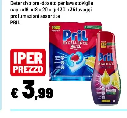 Detersivo pre-dosato per lavastoviglie