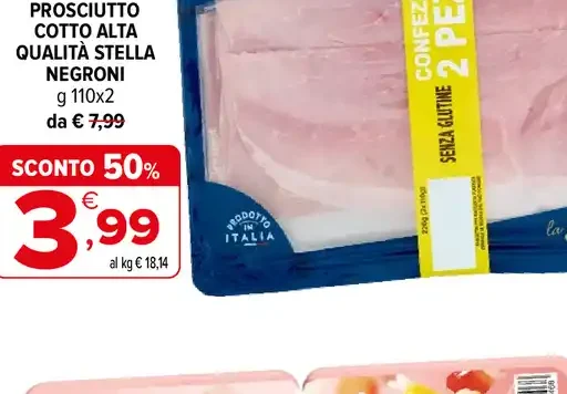 Prosciutto cotto alta qualità Stella Negroni
