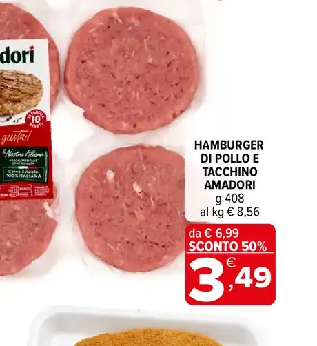 Hamburger di pollo e tacchino Amadori