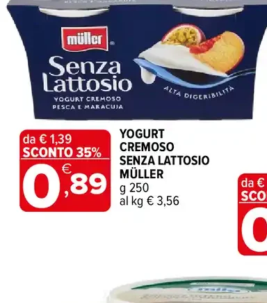 Yogurt cremoso senza lattosio