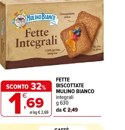 Fette biscottate integrali Mulino Bianco