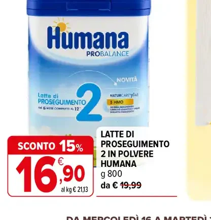 Latte di proseguimento 2 in polvere Humana